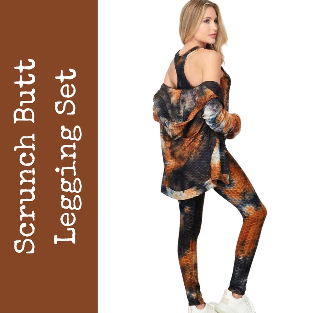 Groovy Textured Scrunch Butt Tie Dye Legging Set